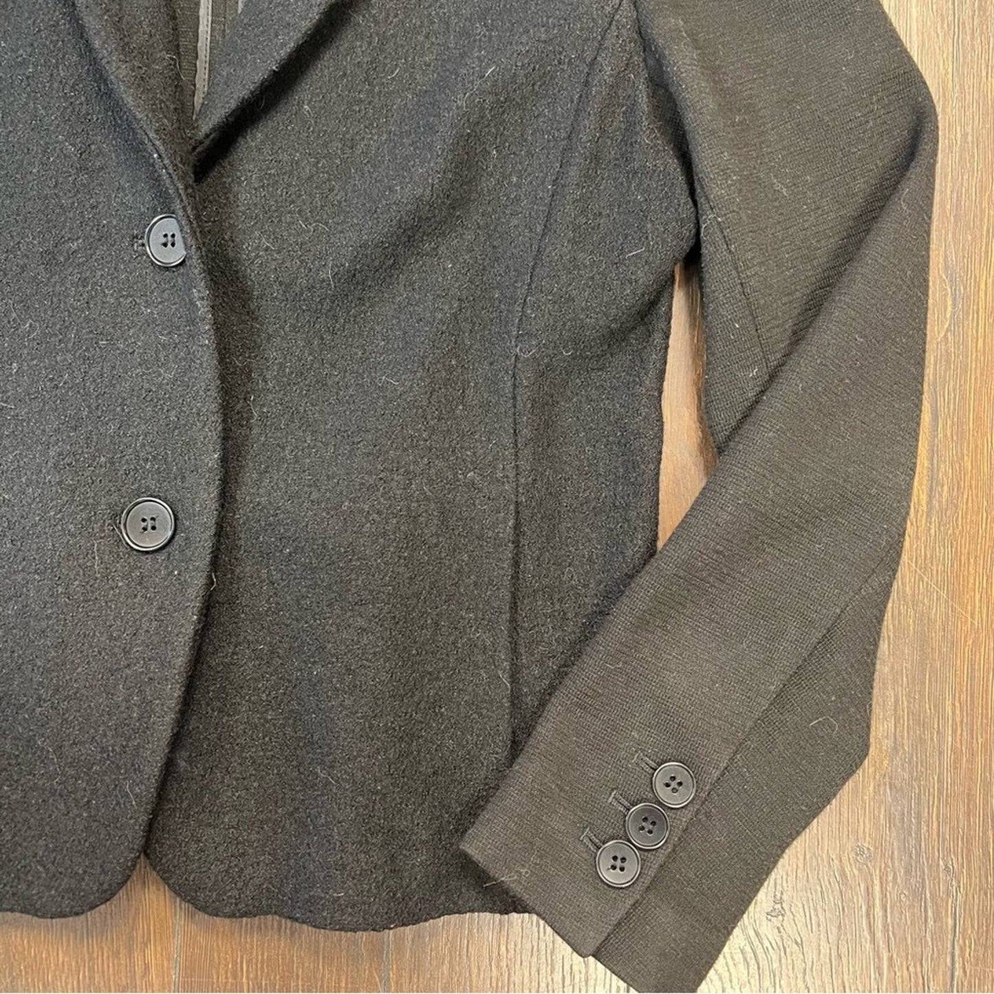 Talbots Black Wool Blend Fitted Career Blazer SZ 10P