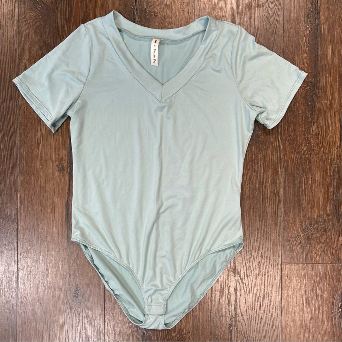 Vanilla bay teal v neck bodysuit SZ LG