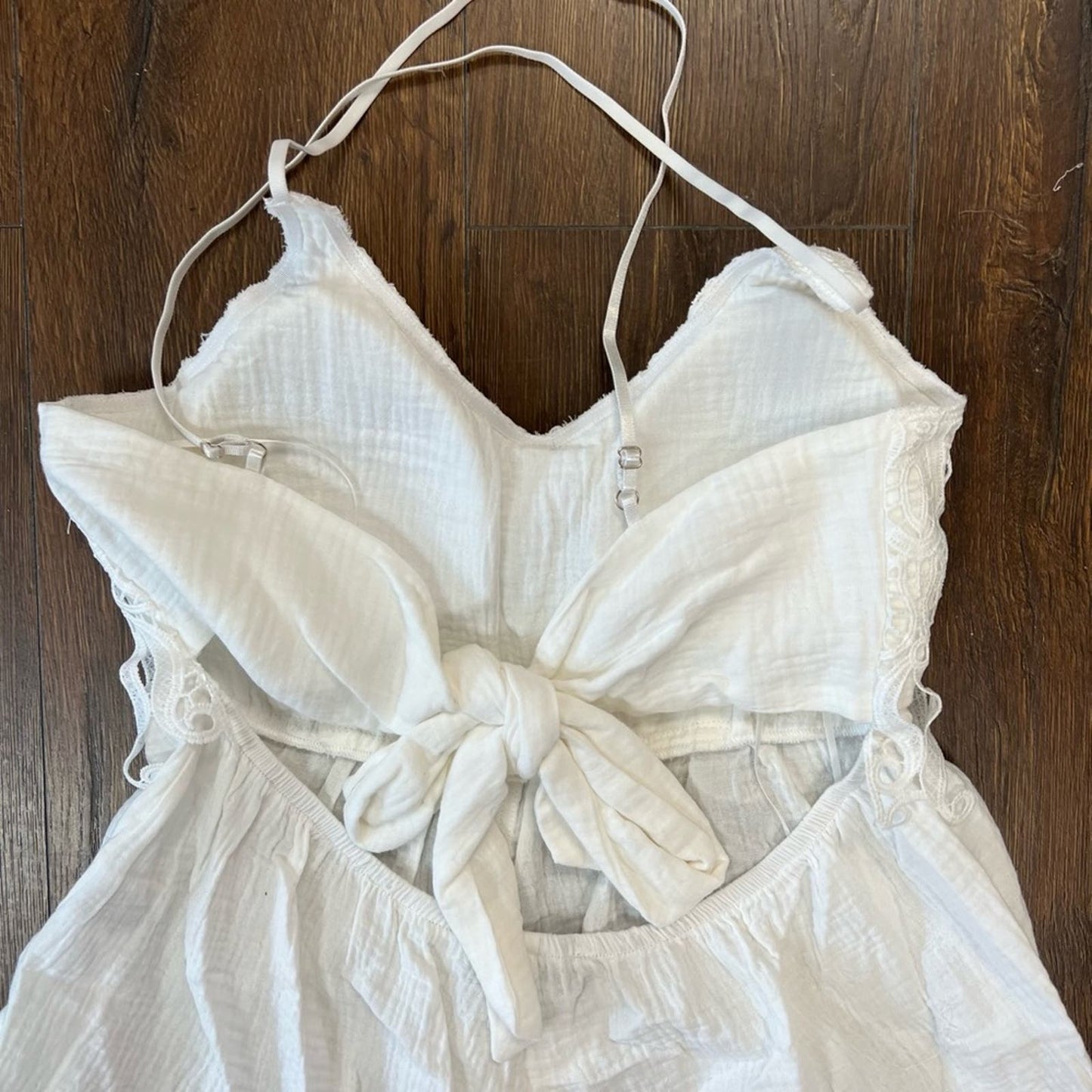 🆕 Blue B boutique Springville White Lace Gauze Romper SZ LG