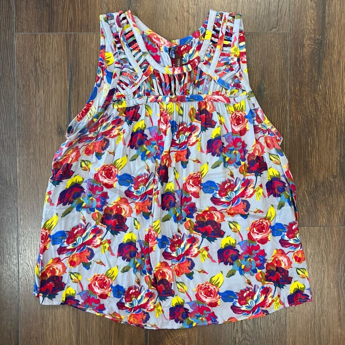 Ranna Gill Faye floral tank SZ MED