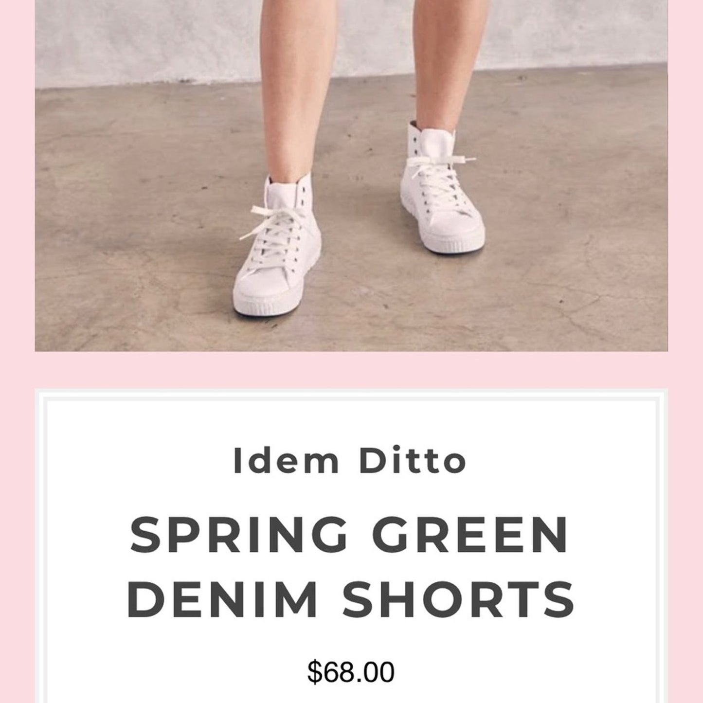 NWT Idem Ditto SPRING GREEN DENIM SHORTS SZ LG