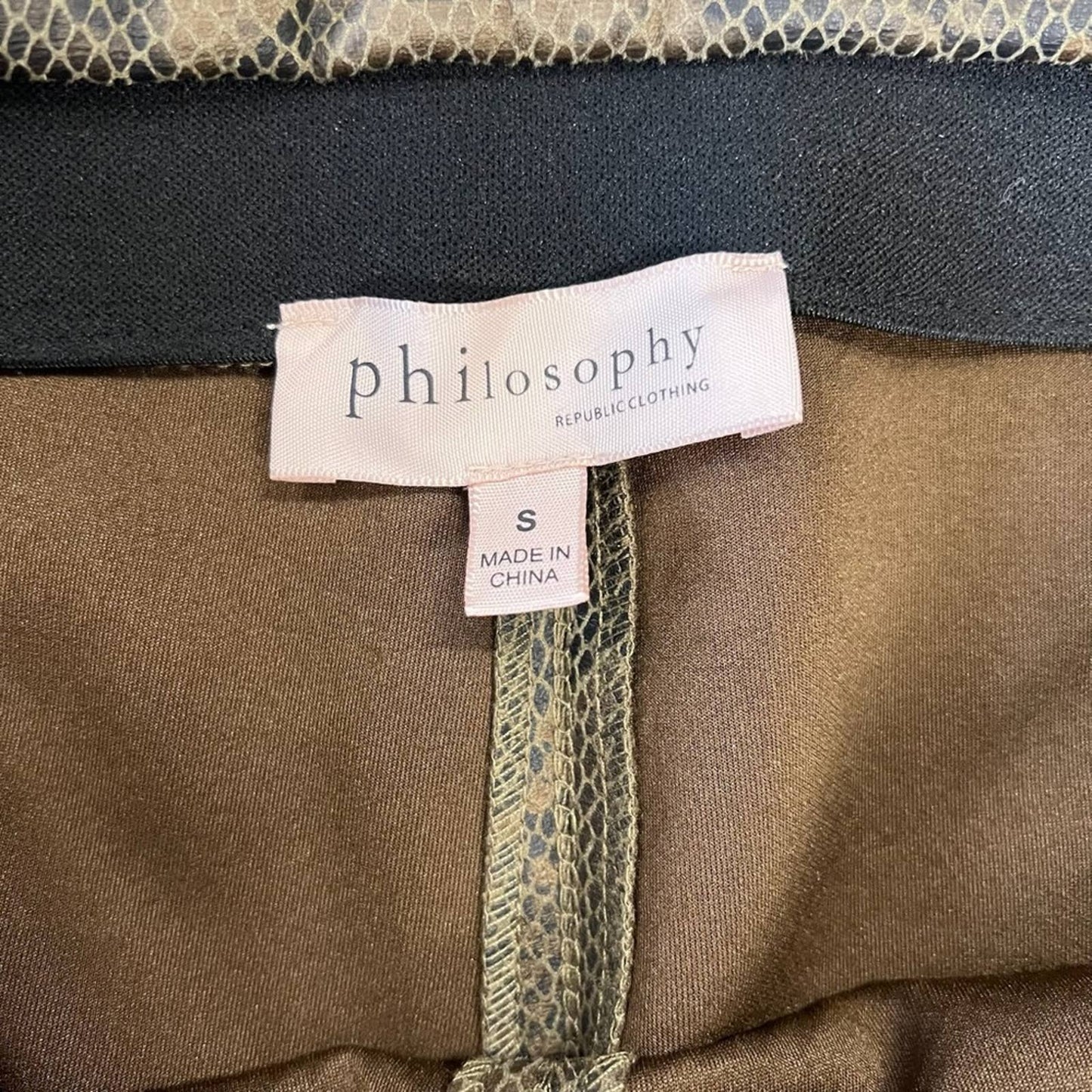 Philosophy snake print leggings SZ SM