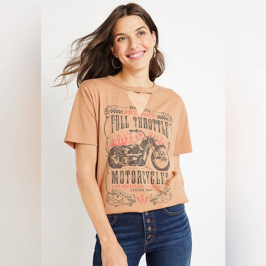 Maurices Full Throttle Motorcycle Graphic Tee SZ XS