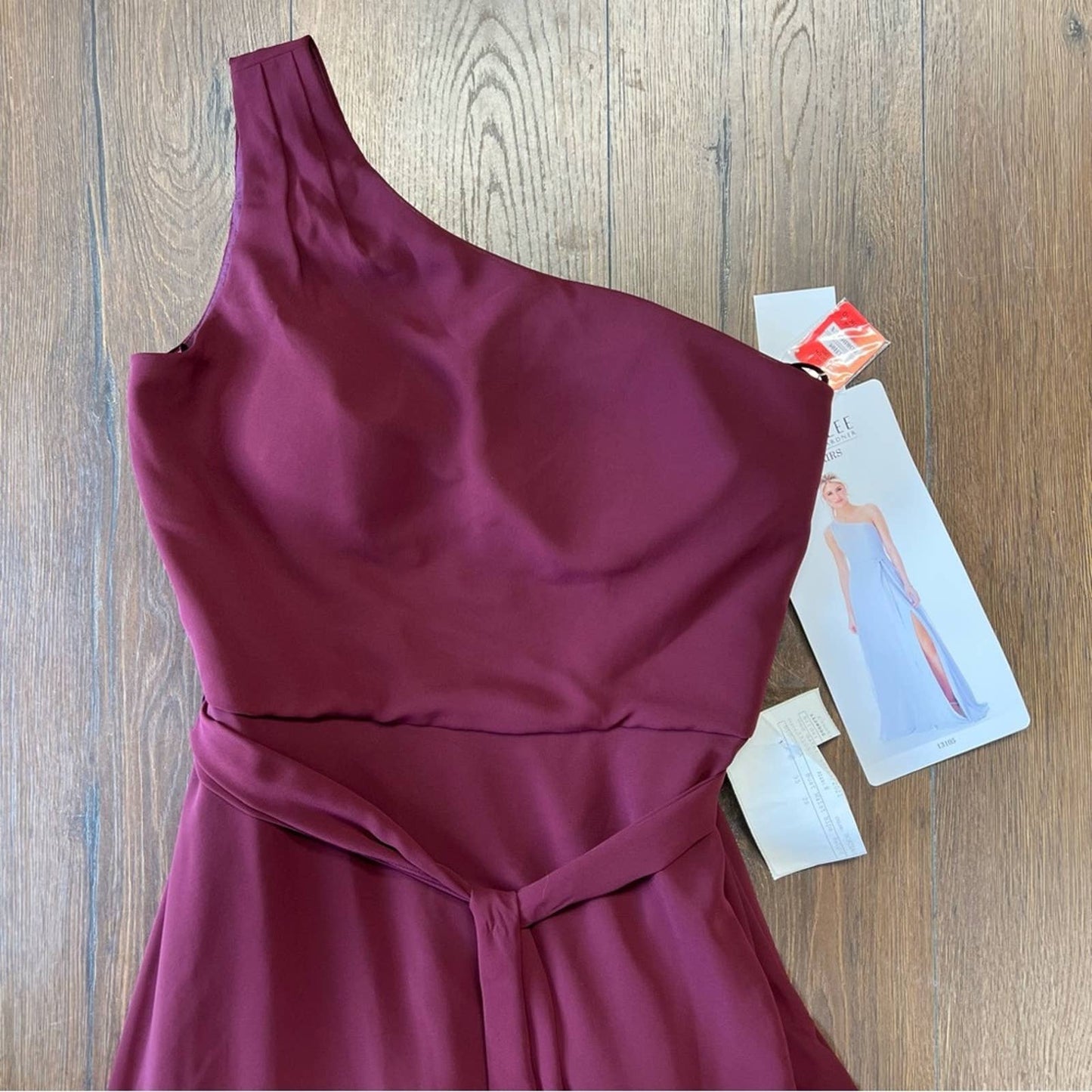 🆕 Mori lee One Shoulder Chiffon Bridesmaid Dress SZ 8