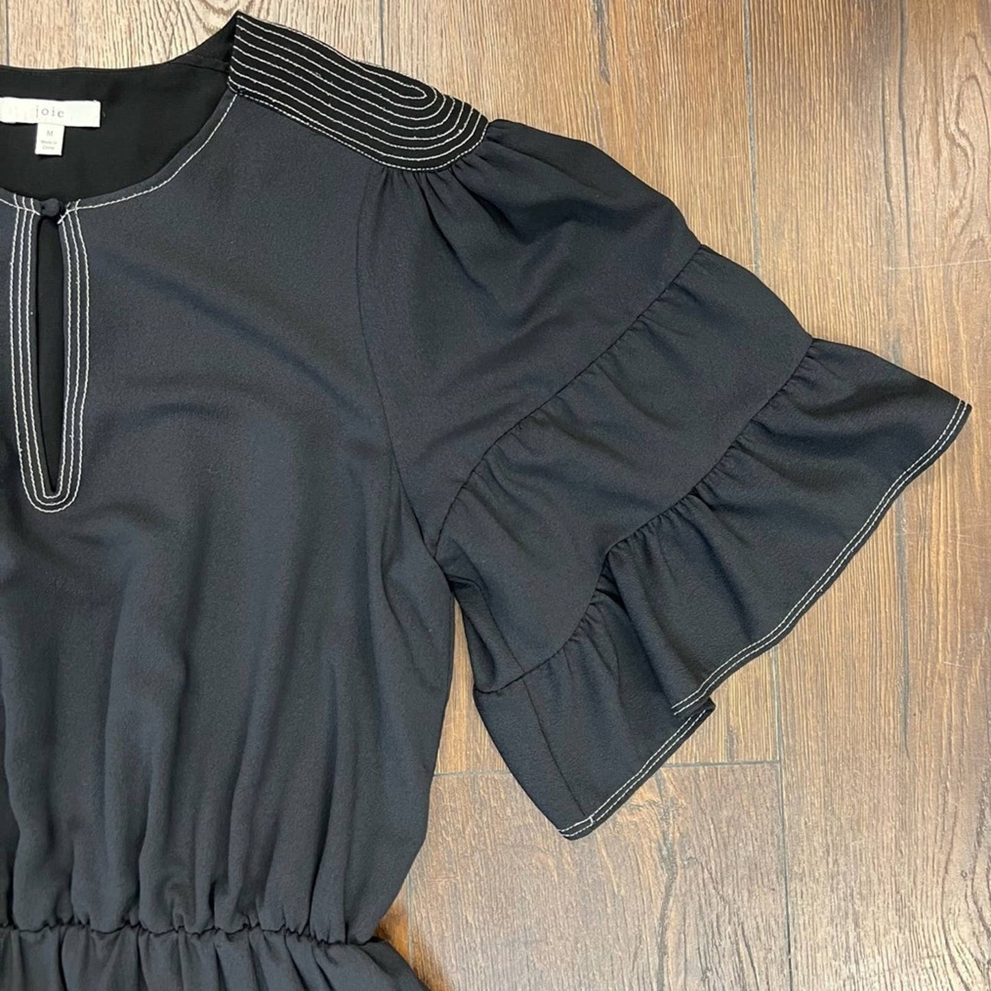 Joie tiered dress with silver detail SZ MED