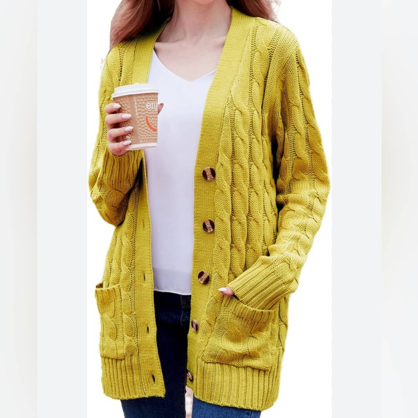 🆕 Merokeety green open front button down cardigan SZ LG