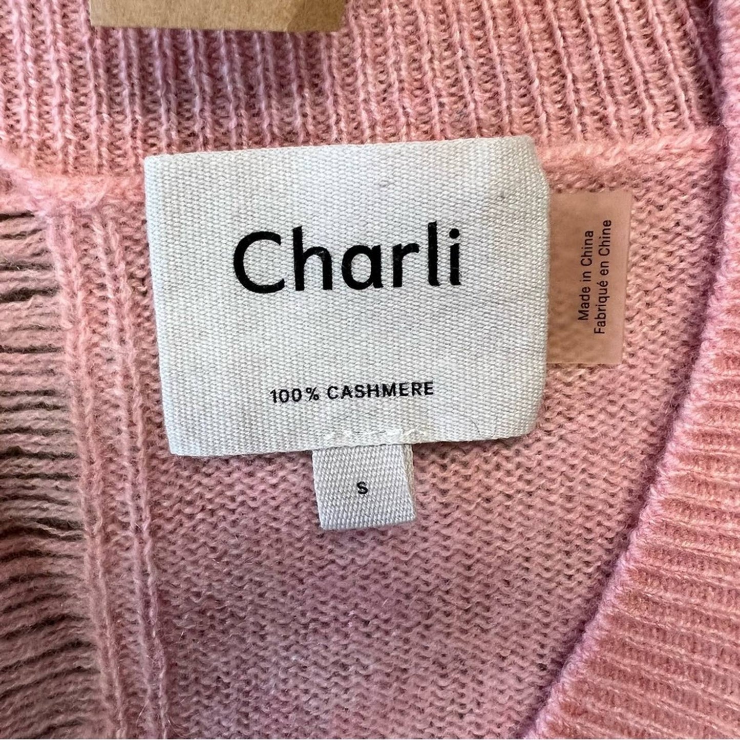 CHARLI Celii V-Neck Jumper Pink SZ SM