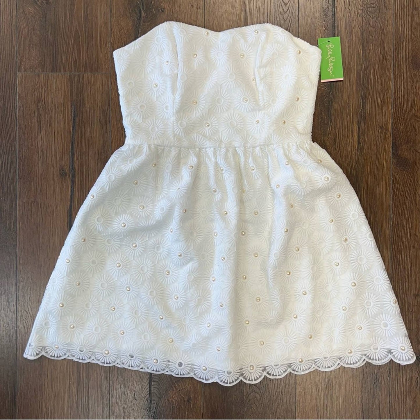 🆕 Lilly Pulitzer Payton Resort White, Pinwheel Organza Dress SZ 8
