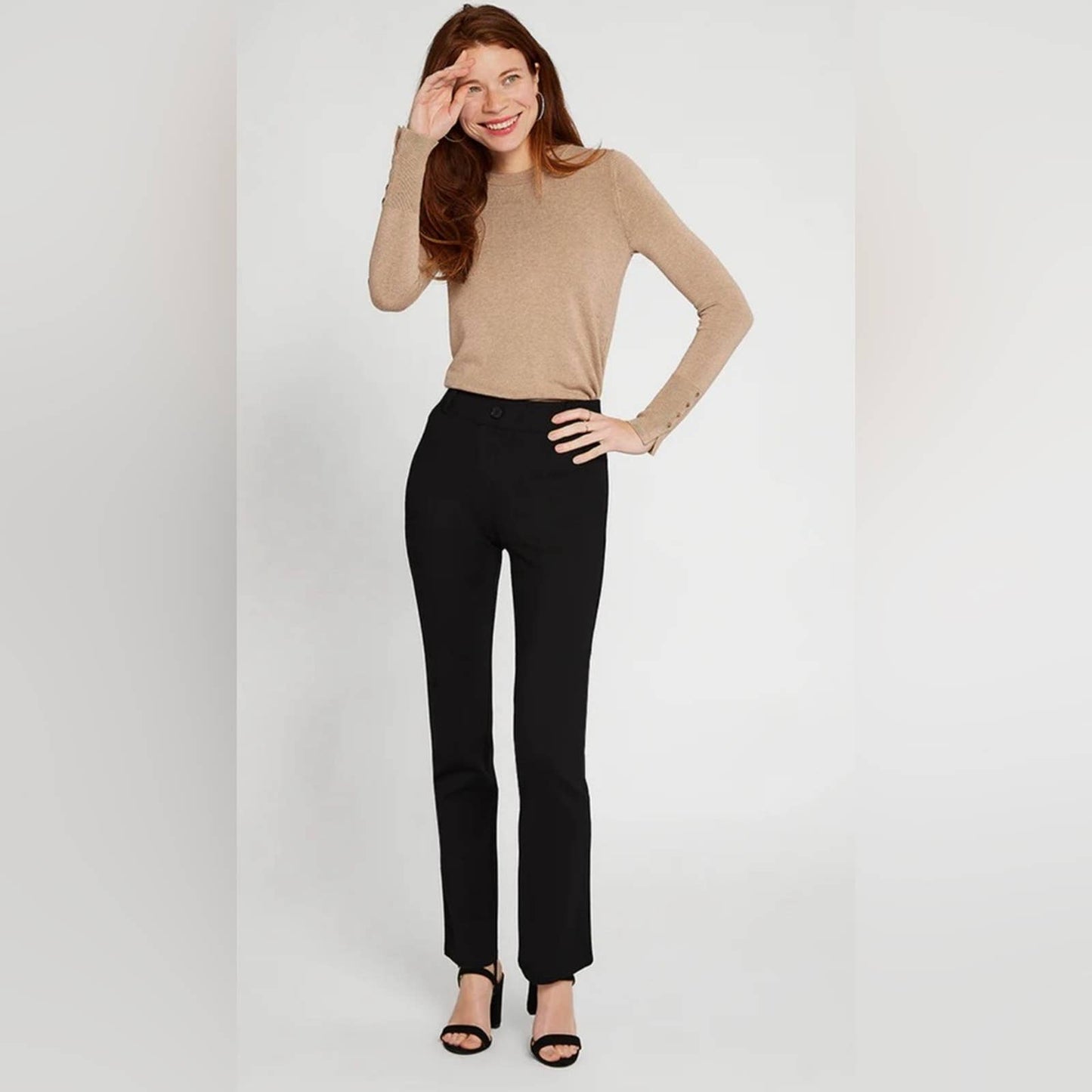 Betabrand Classic Dress Pant Yoga Pants | Straight SZ MED/PET