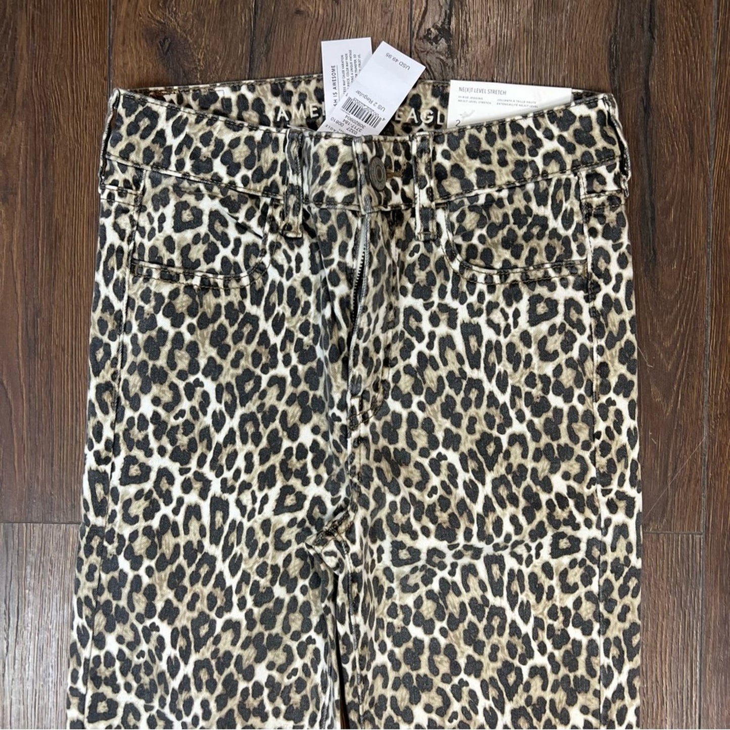 🆕 American Eagle leopard print jeggings SZ 2