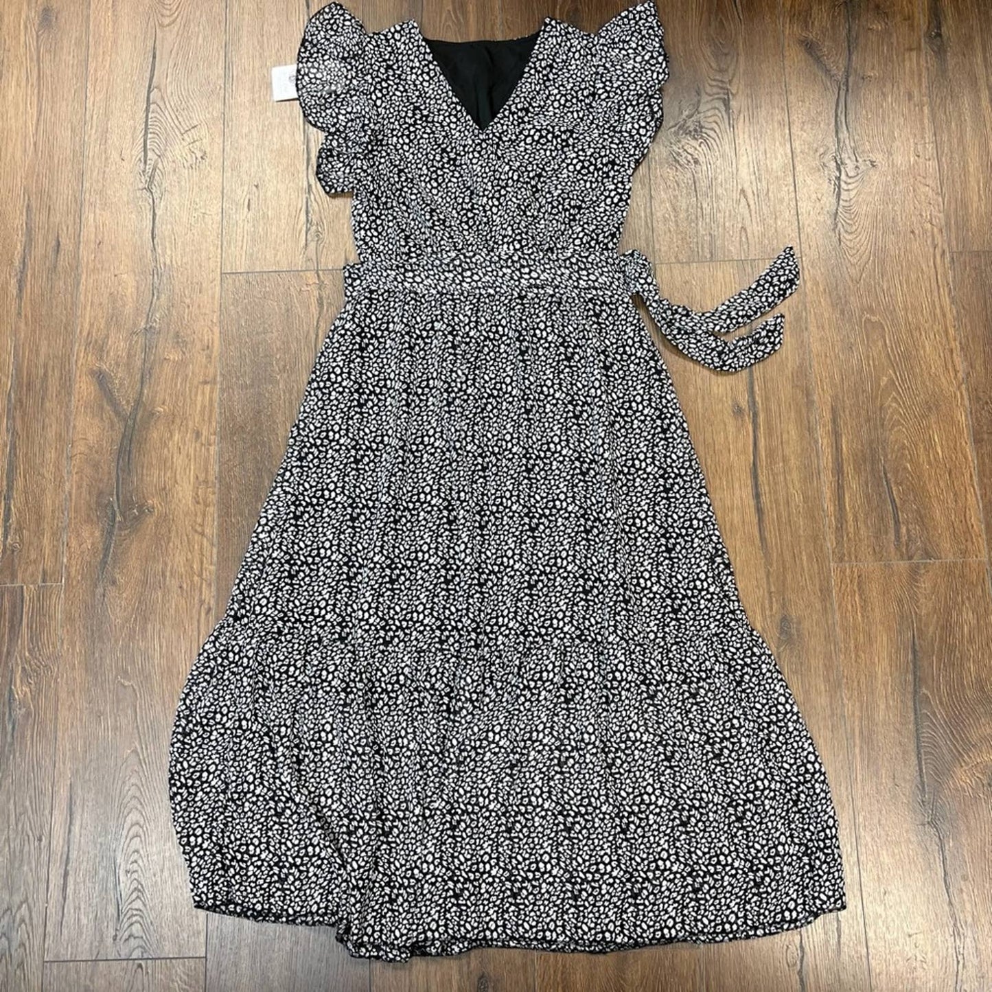 🆕 BTFBM Women Summer Bohemian
Floral Casual Wrap V Neck Ruffle SZ SM