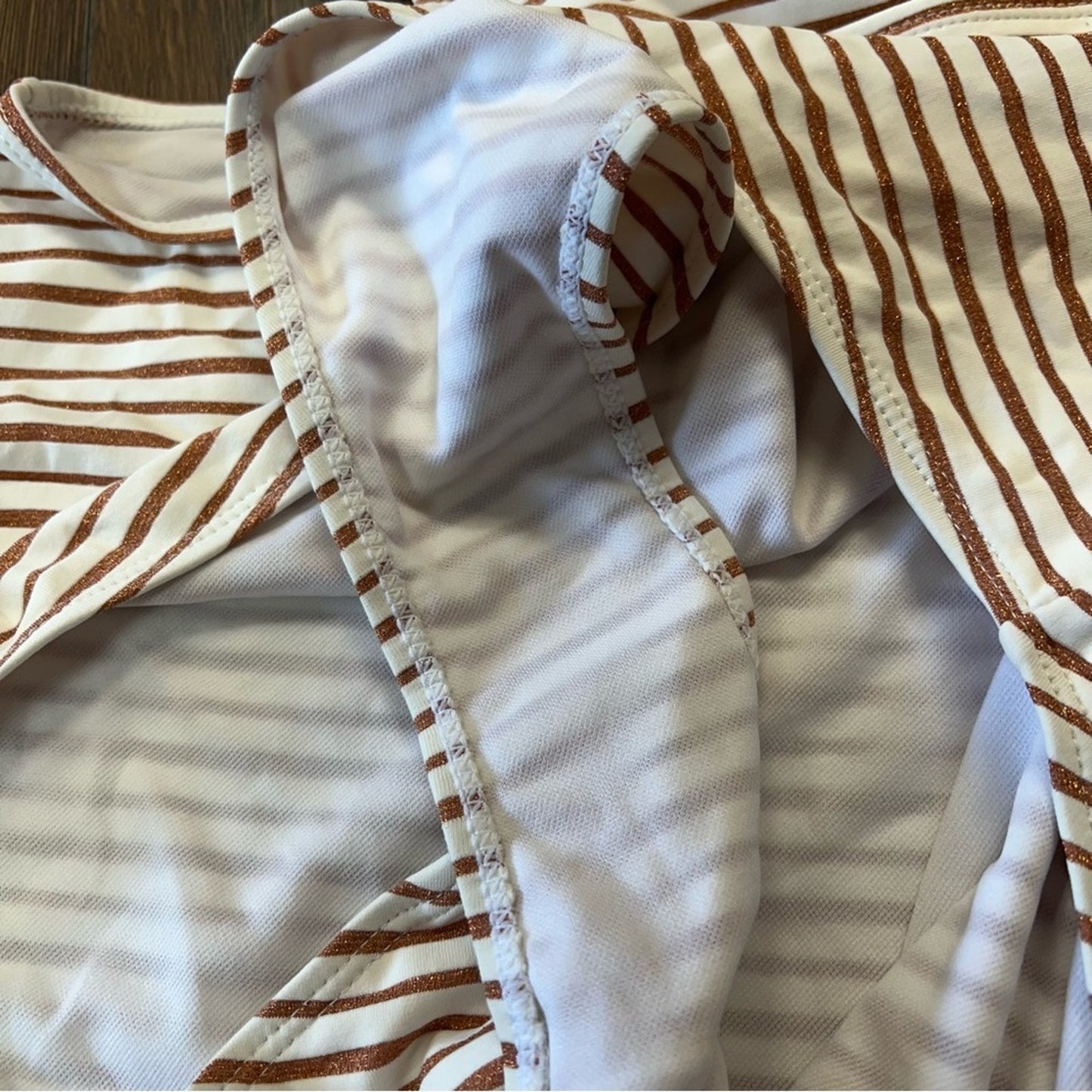 Vigoss Met Stripe One Piece Swimsuit SZ 3X