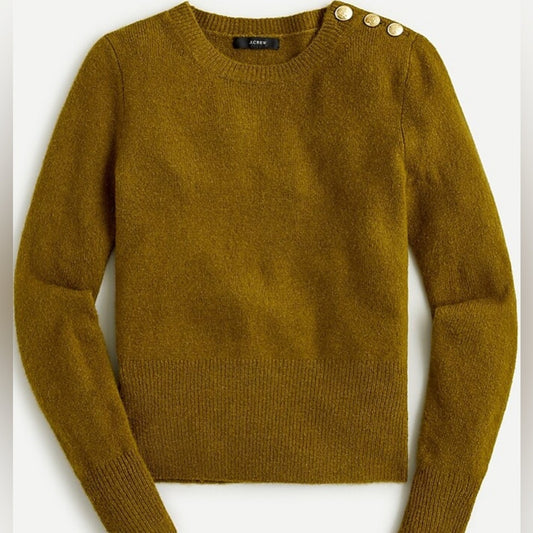 J. Crew Crewneck sweater with shoulder buttons SZ LG