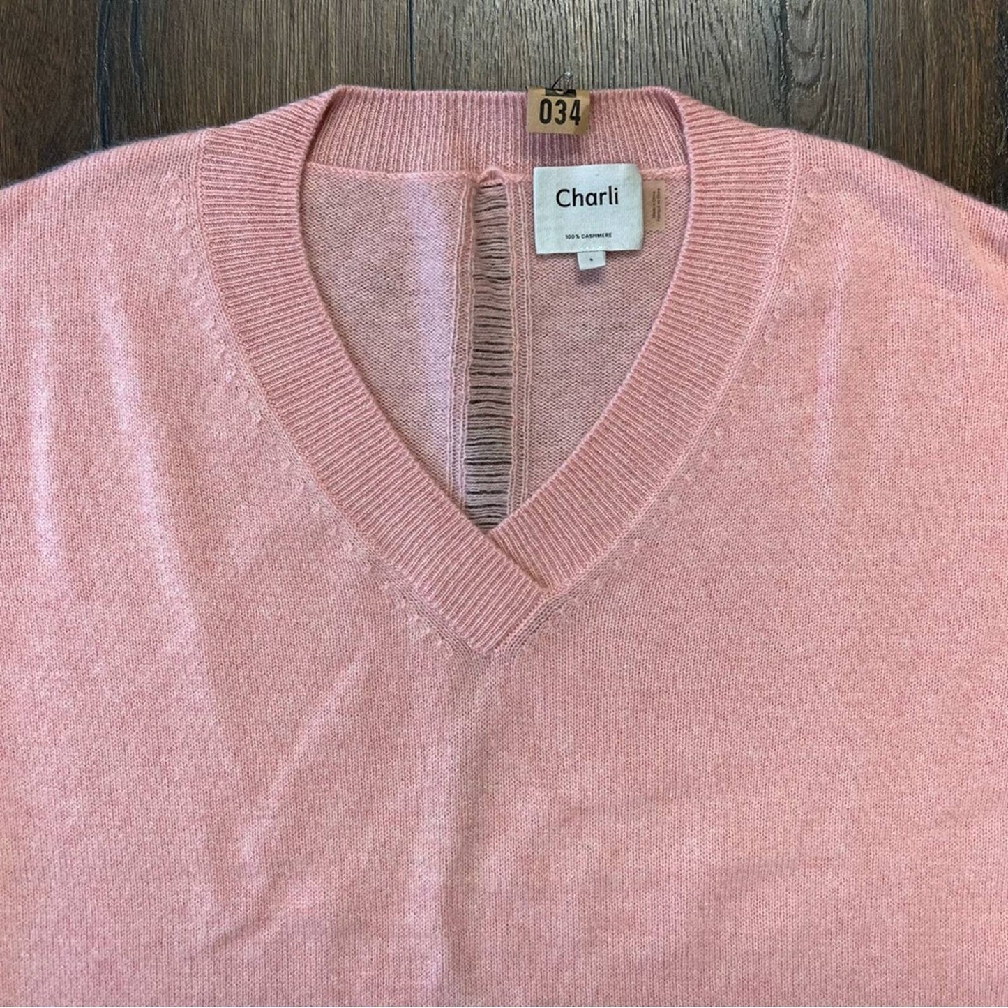 CHARLI Celii V-Neck Jumper Pink SZ SM