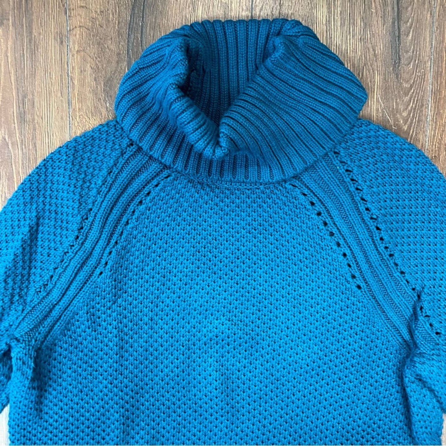 Talbots teal turtleneck sweater SZ LG