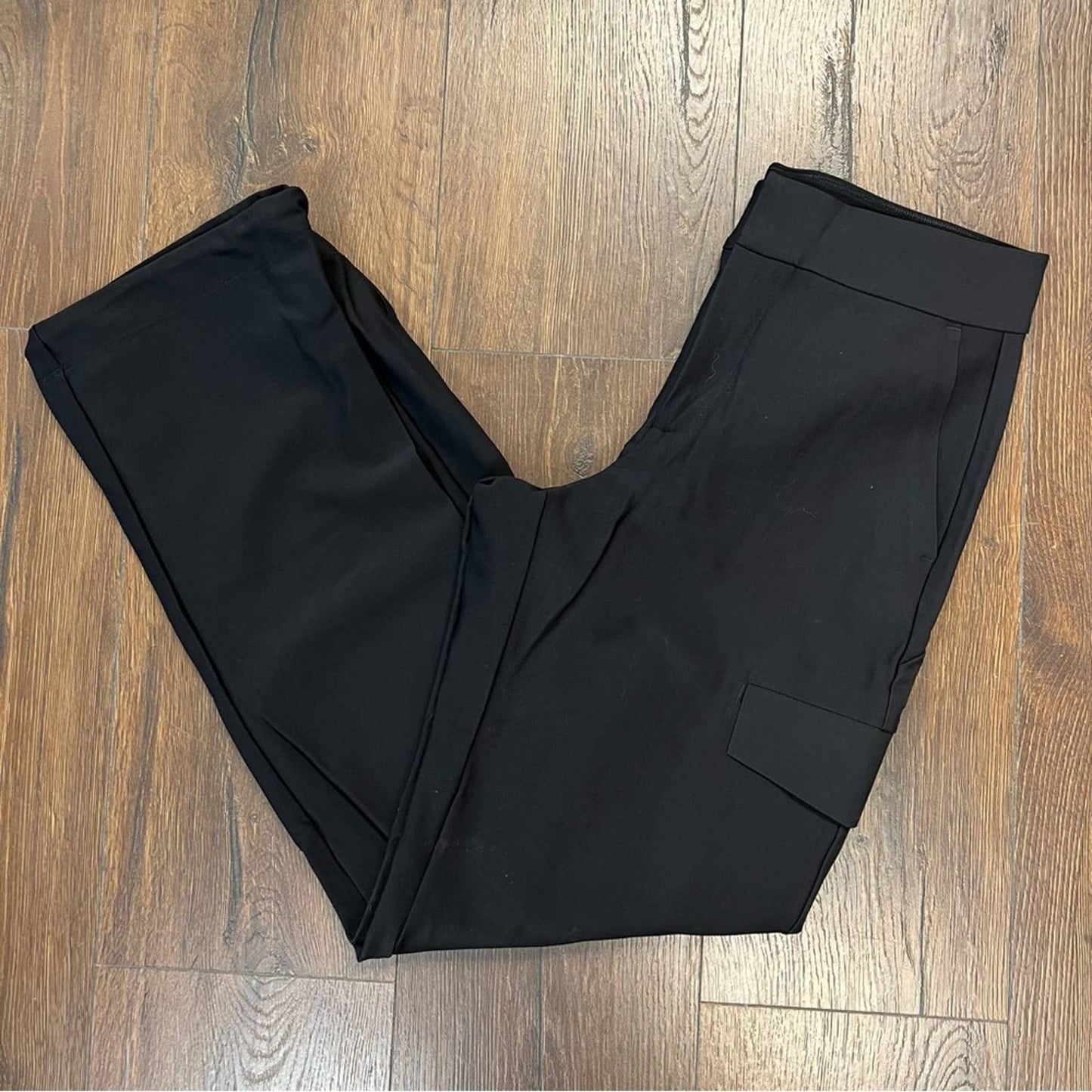 Athleta Black Stellar Cargo EuroJersey Lifestyle Travel Work Pant SZ 4P