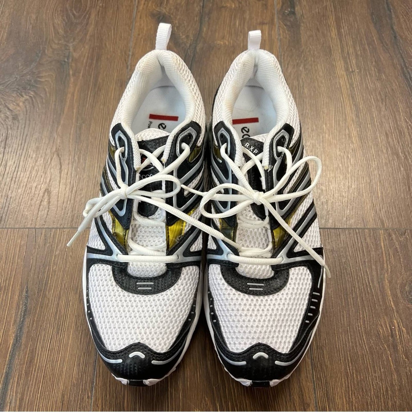 ECCO Women's XP 1660 Running Shoe, Black/White/Yellow SZ 9/9.5