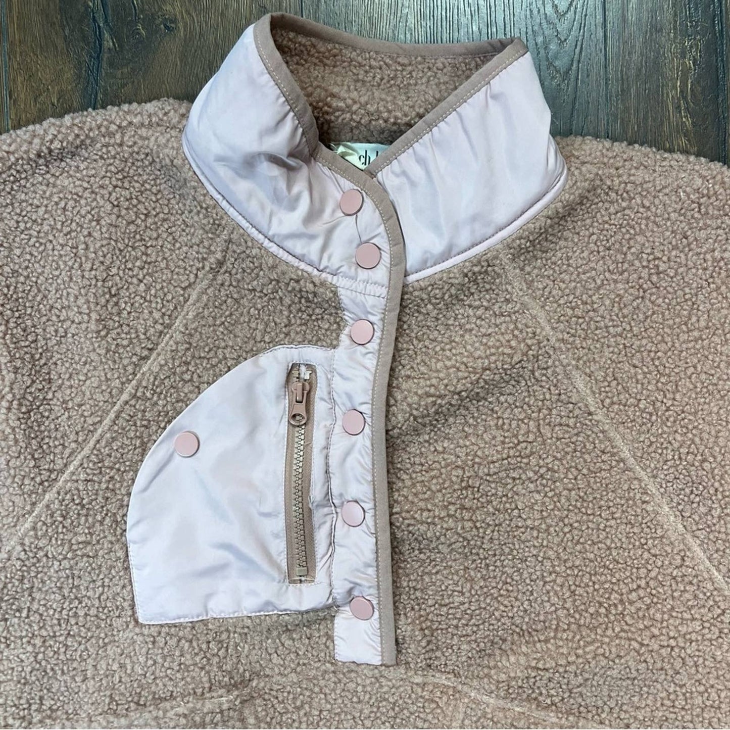 Peach Love California half snap pullover Sherpa SZ LG