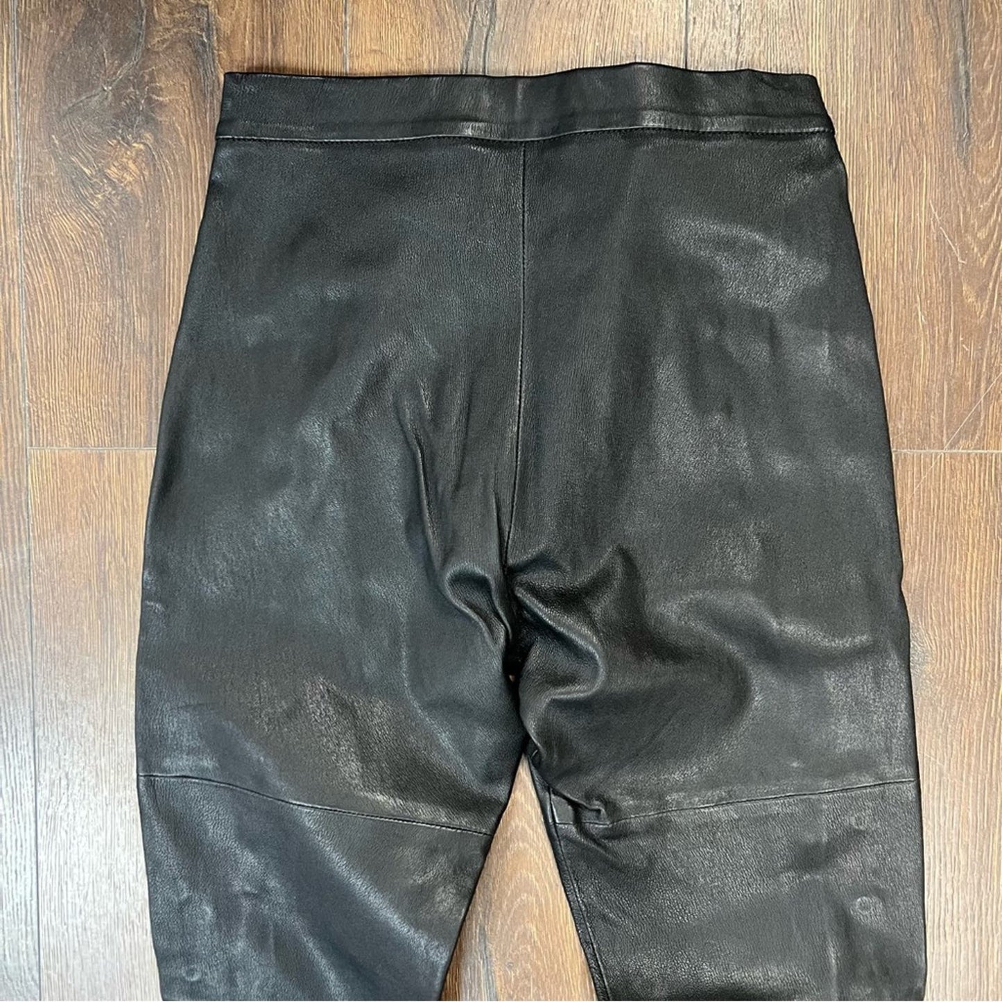 IRO Sabrina Snap-Trim Leather Ankle Pants, Black SZ 40/8