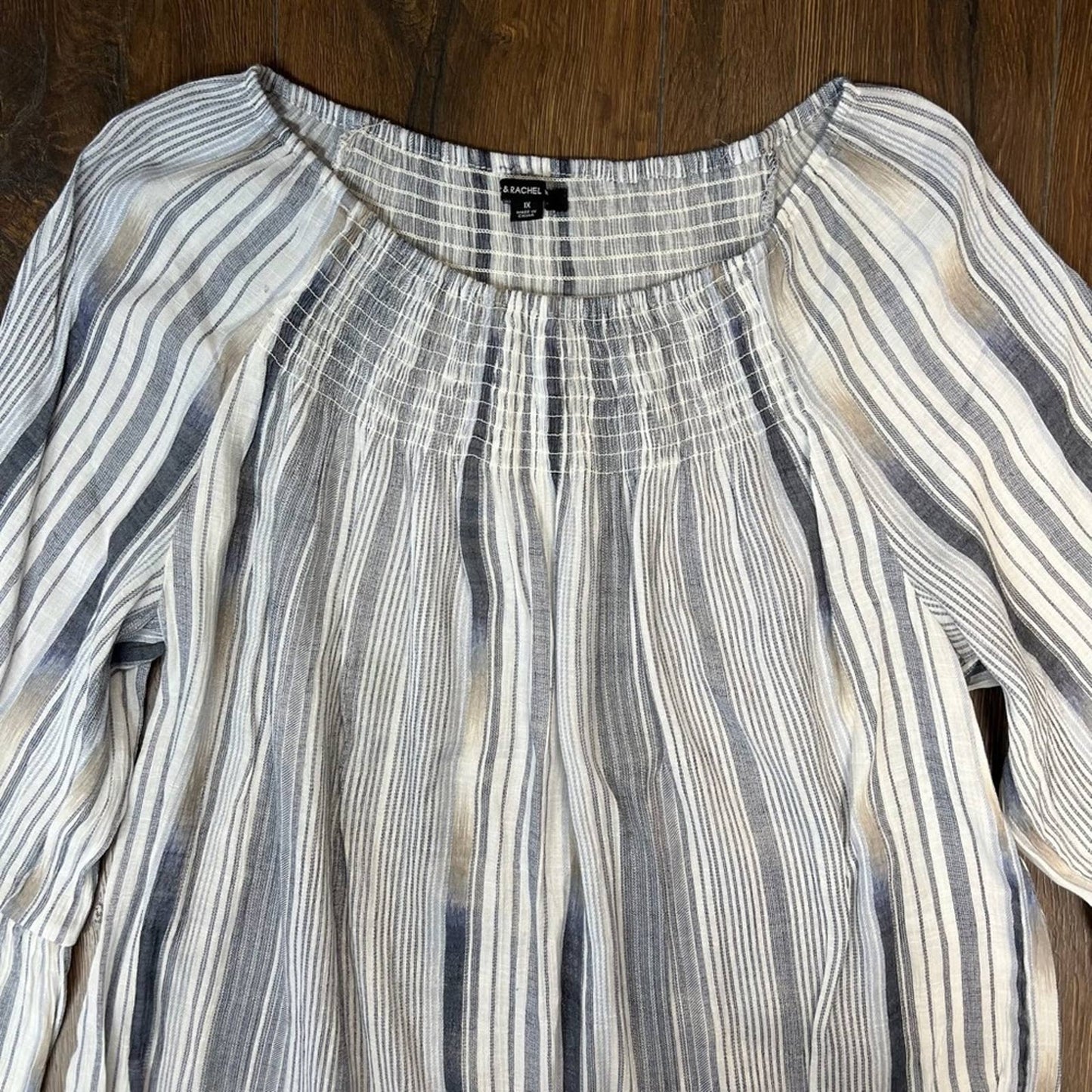 Zac & Rachel striped shirt SZ 1X
