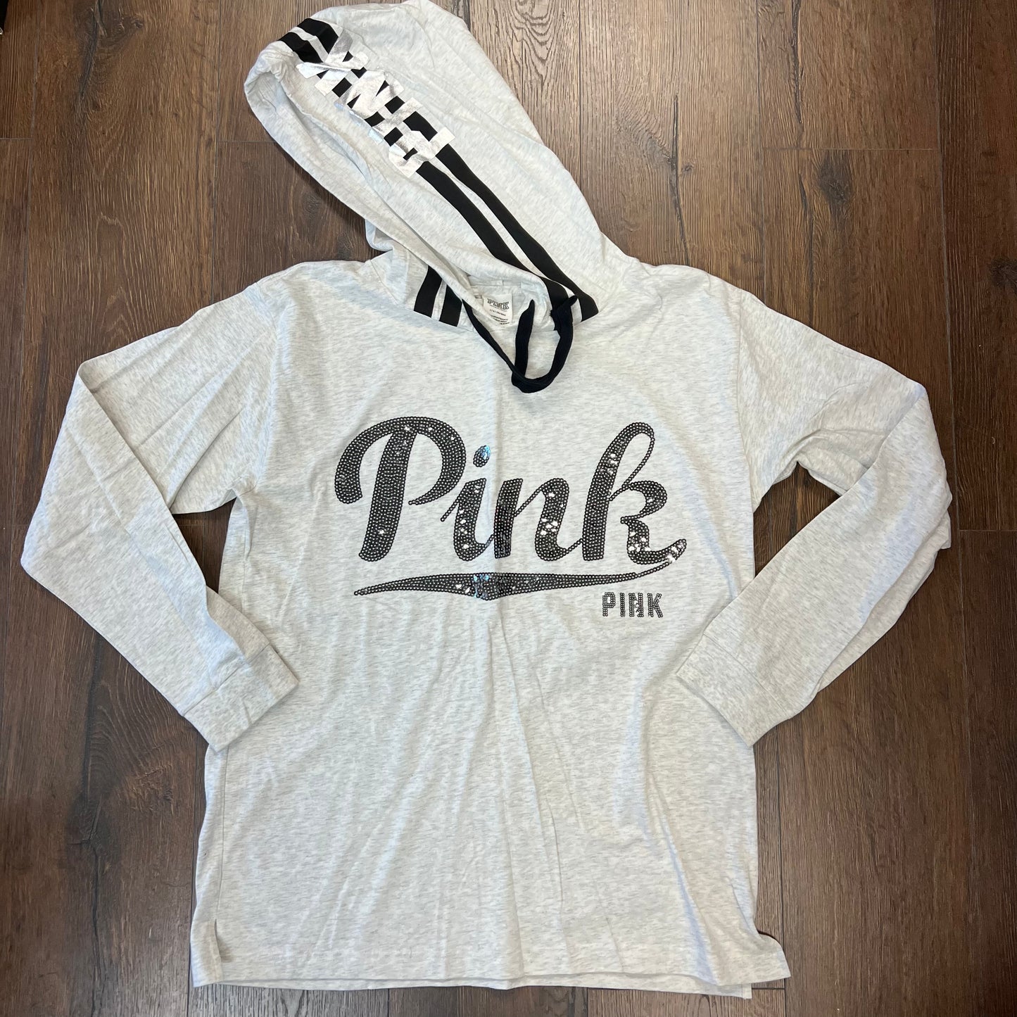 Victoria Secret PINK long sleeve sequin tee SZ LG