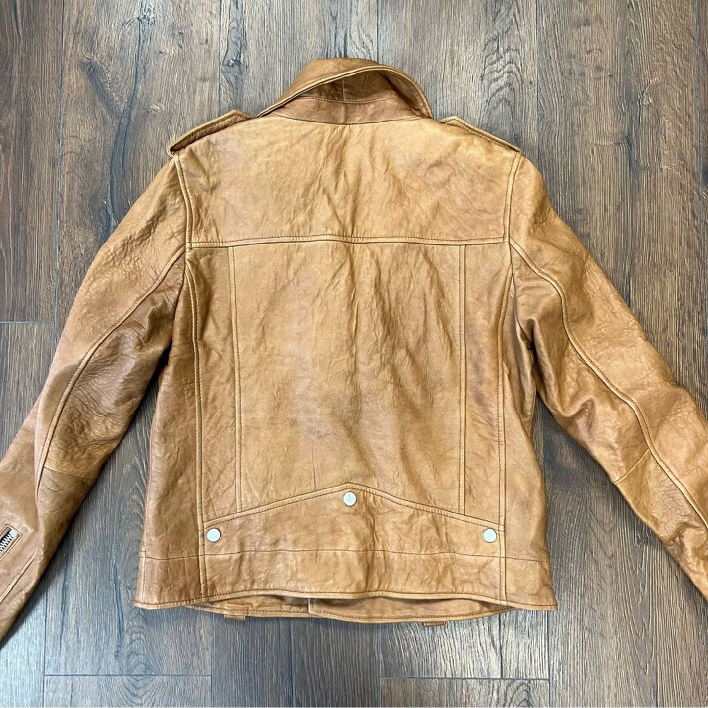 7 for all Mankind 100% genuine leather moto jacket SZ MED