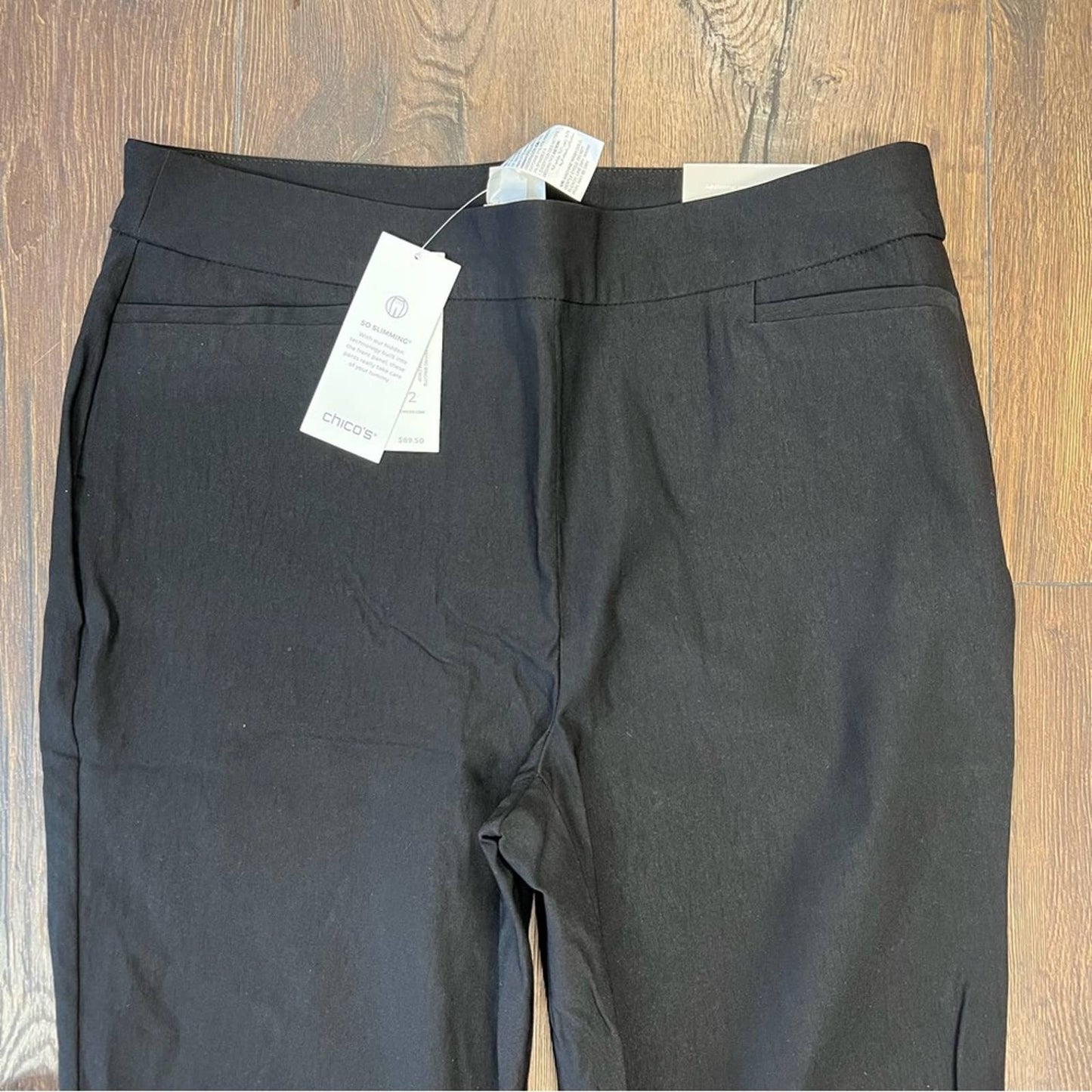 🆕 Chicos SO SLIMMING So Slimming Brigitte Eyelet-Hem Ankle Pants SZ 2/12