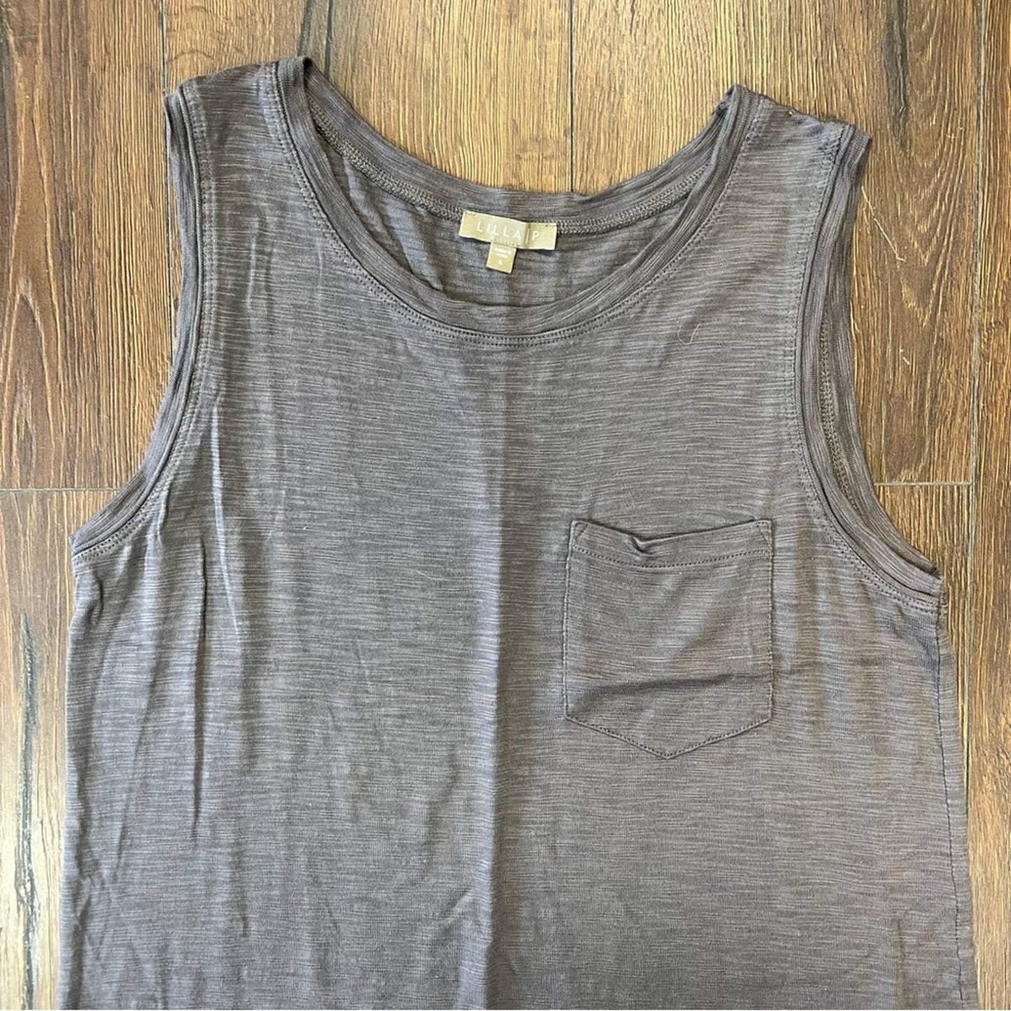 Lilla P gray pima cotton pocket shirt dress SZ SM