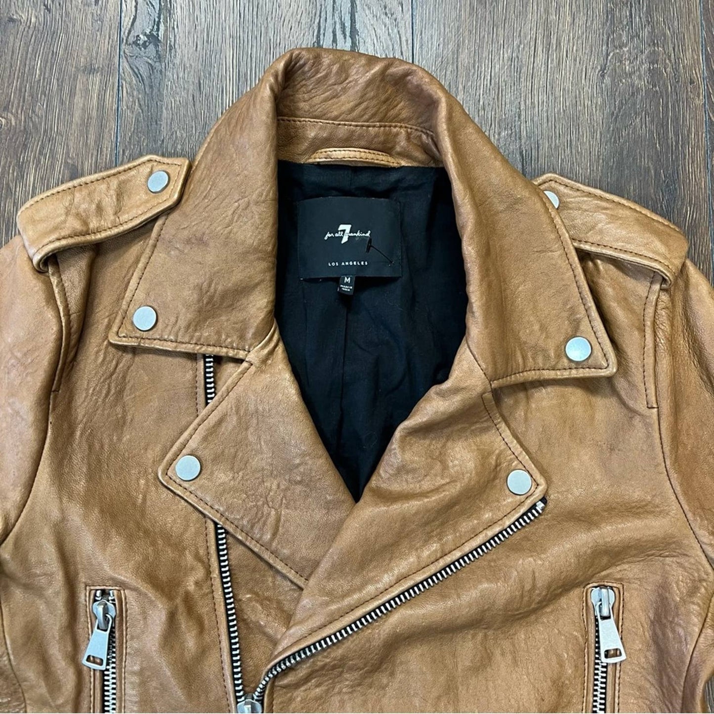 7 for all Mankind 100% genuine leather moto jacket SZ MED