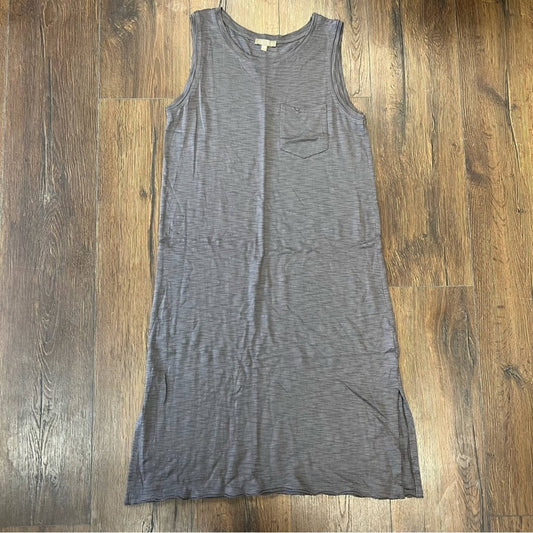 Lilla P gray pima cotton pocket shirt dress SZ SM