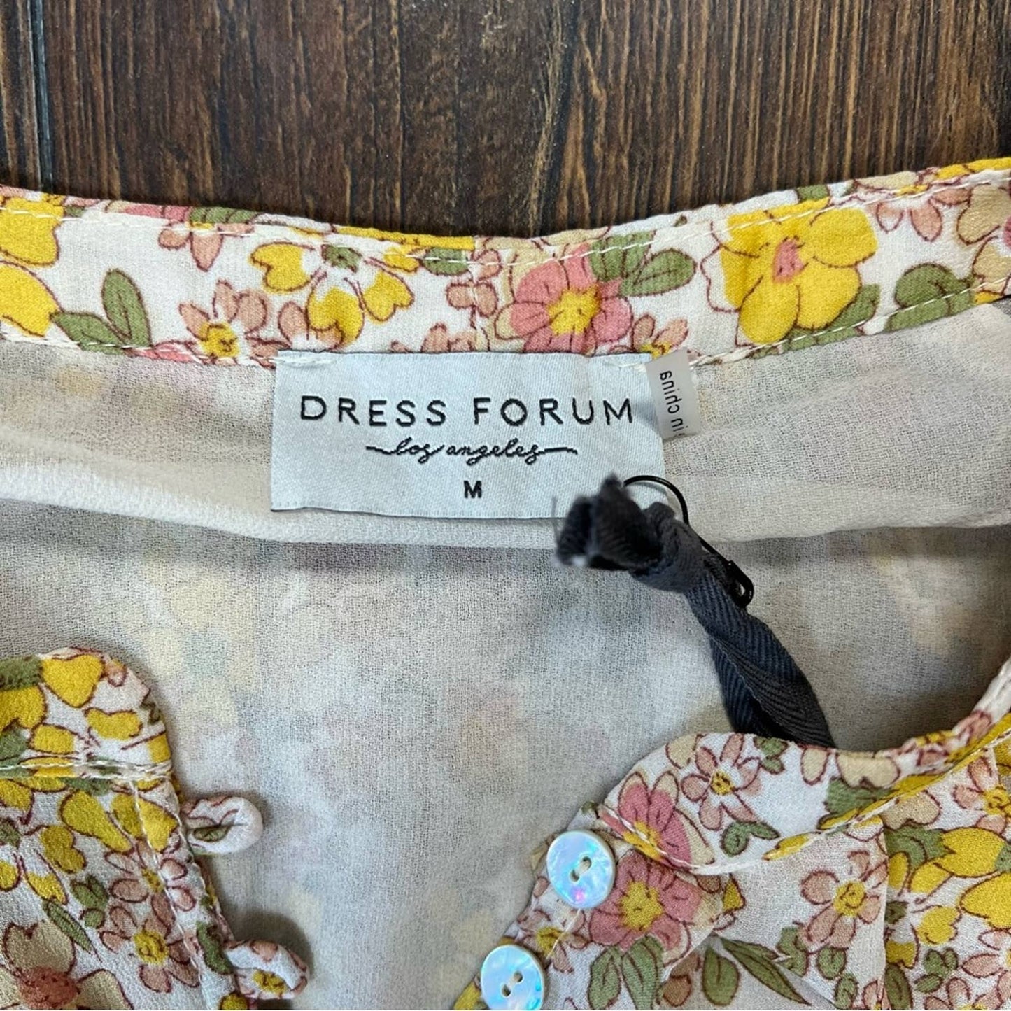 🆕 Dress forum pink/yellow floral blouse SZ MED