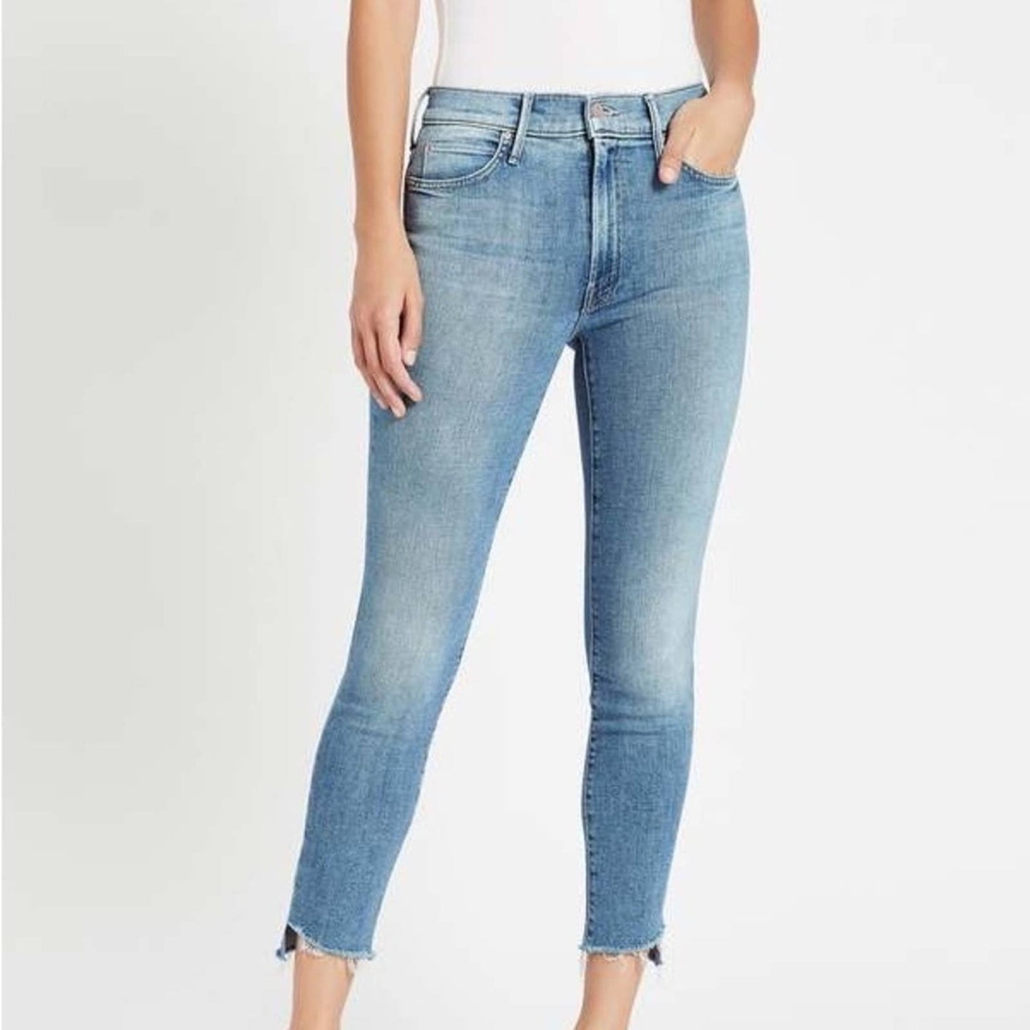MOTHER The Stunner Zip Ankle Step Fray in Camp Expert SZ 28/6