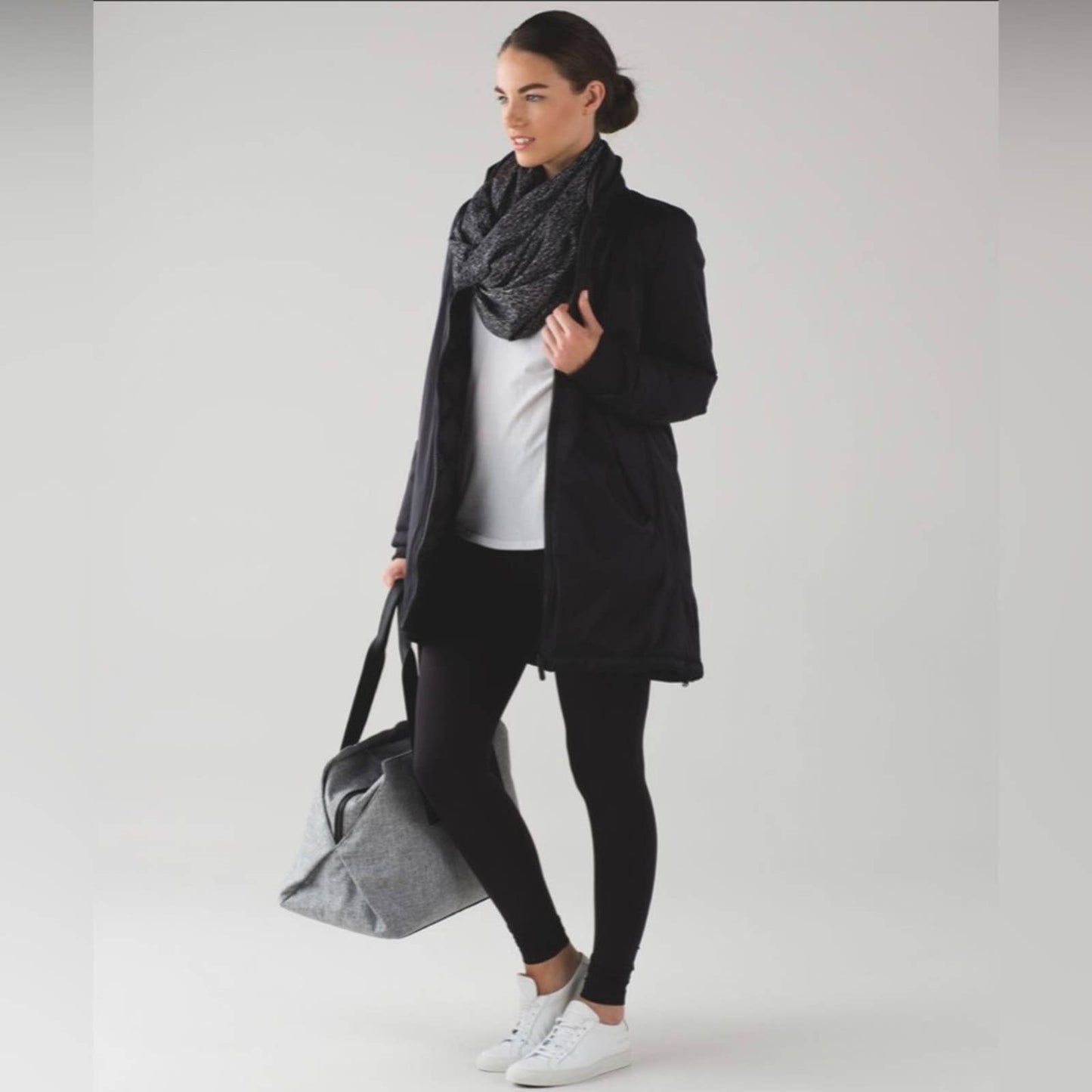 Lululemon Vinyasa Wrap Running Luon Suited Jacquard Black White / Black
