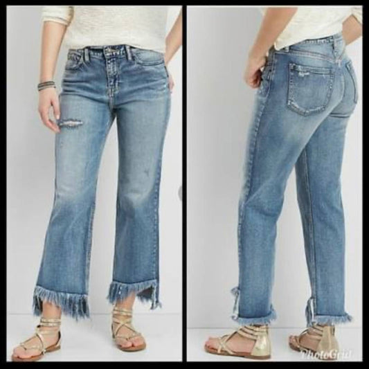 Silver jeans distressed vintage ankle straight SZ 32/12