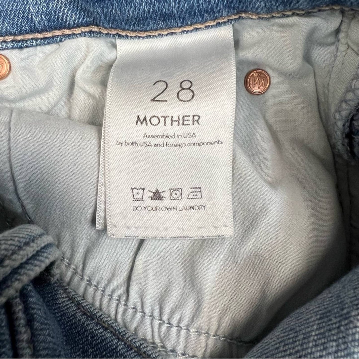 MOTHER The Stunner Zip Ankle Step Fray in Camp Expert SZ 28/6
