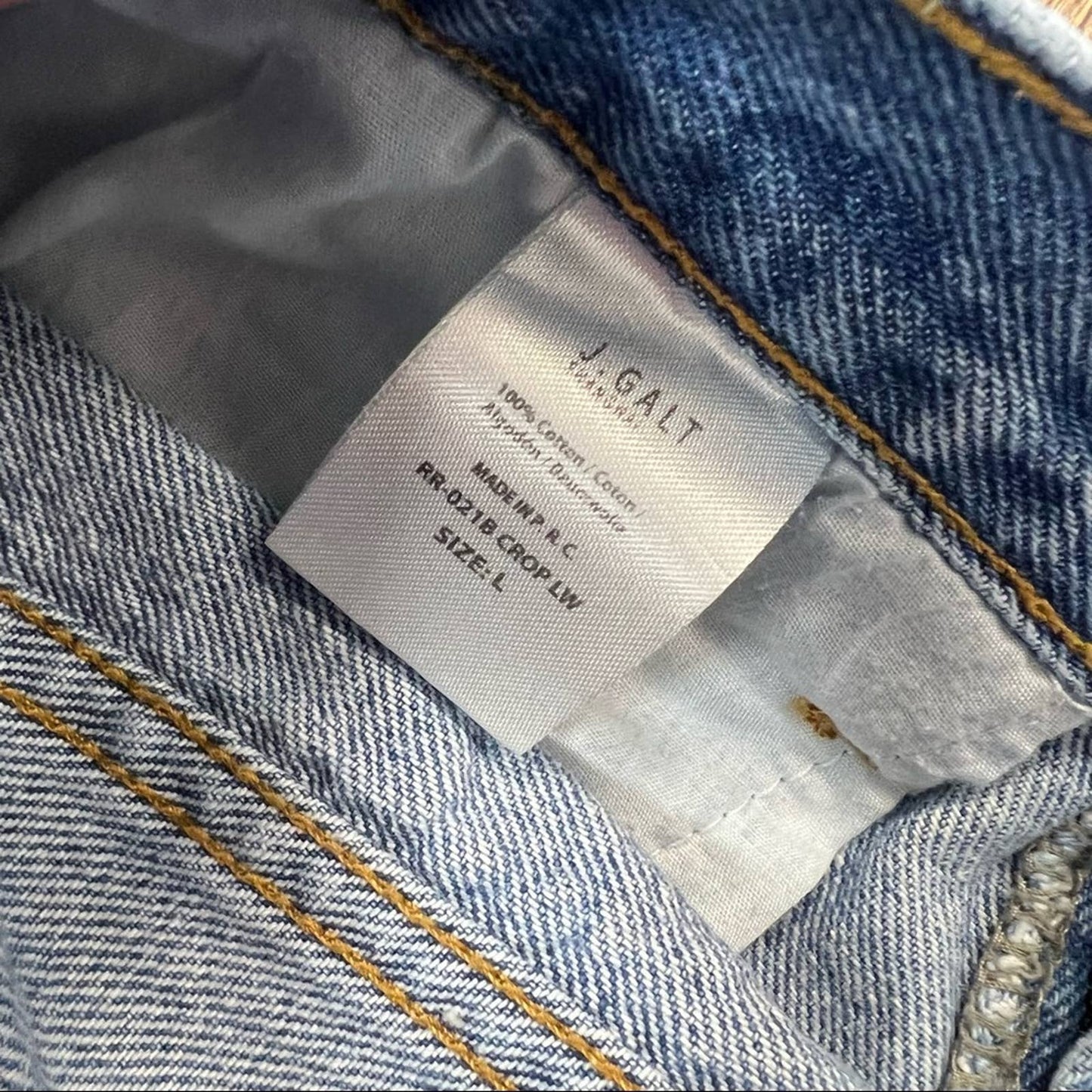 J. Flat high waisted denim cut off shorts SZ LG