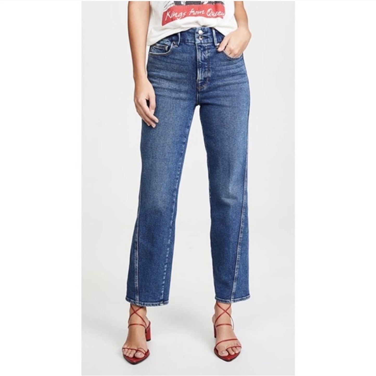 Good American Good Straight twisted seam Jeans SZ 28/6