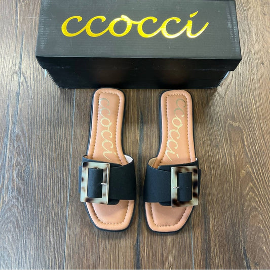 🆕 Ccocci leopard thermal knit cross cross sandal SZ 7