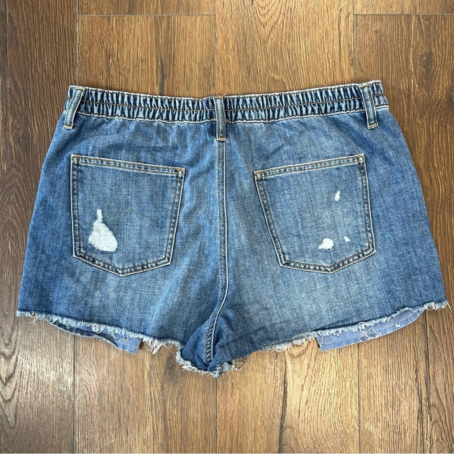 Aerie elastic band denim shorts SZ LG